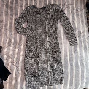 grey knit duster cardigan